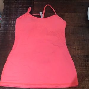 NWOT Lululemon Power Y tank- bright coral, Sz8
